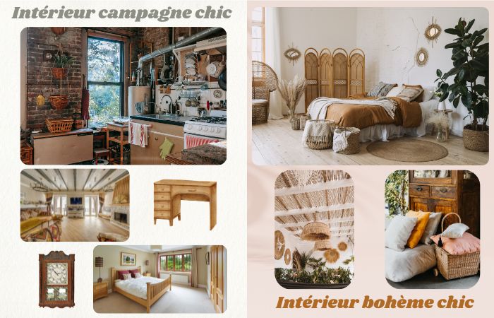 Diffrence campagne chic et bohme chic