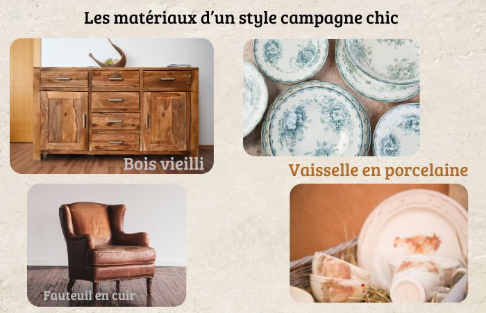 Les matriaux pour un style campagne chic